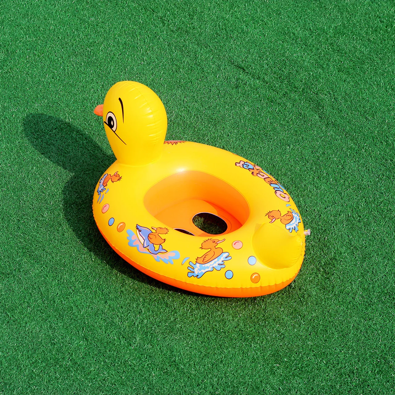 Детская надувная лодка большая желтая утка яхта круг для плавания модель игрушка