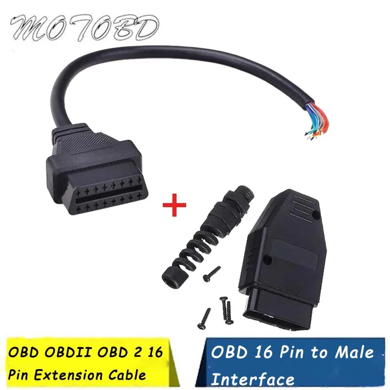Автомобильные аксессуары открытый разъем OBD2 16-контактный мужской OBD Женский