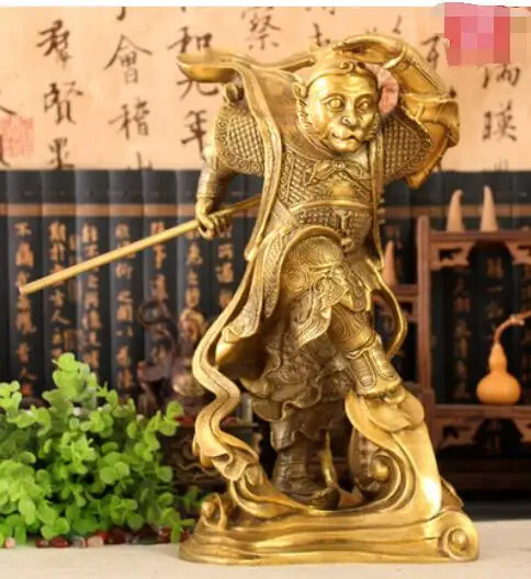 Латунь Qitian великое святое место статуя короля обезьяны Бронзовая Статуя Будды 12