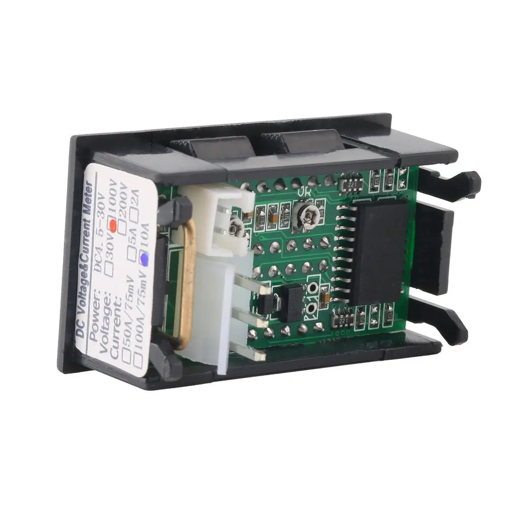 DC 100 V 10A Вольтметр Амперметр синий + красный светодиодный цифровой вольтметр