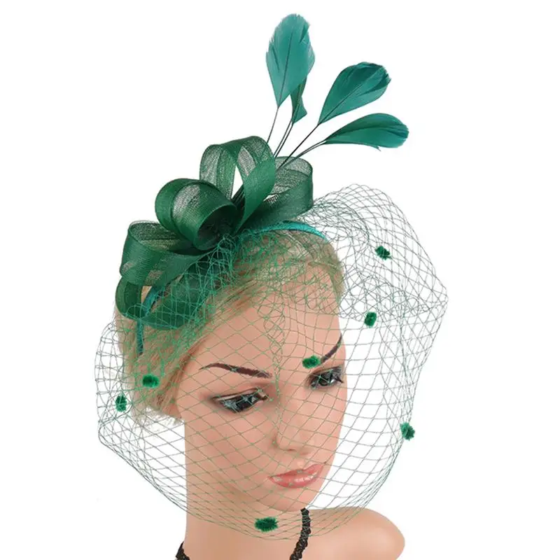 

1Pc Creative Bridal Headdress Feather Gauze Clip Photo Prop Wedding Bridal Headdress Hair Supply Gauze Hair Accessories