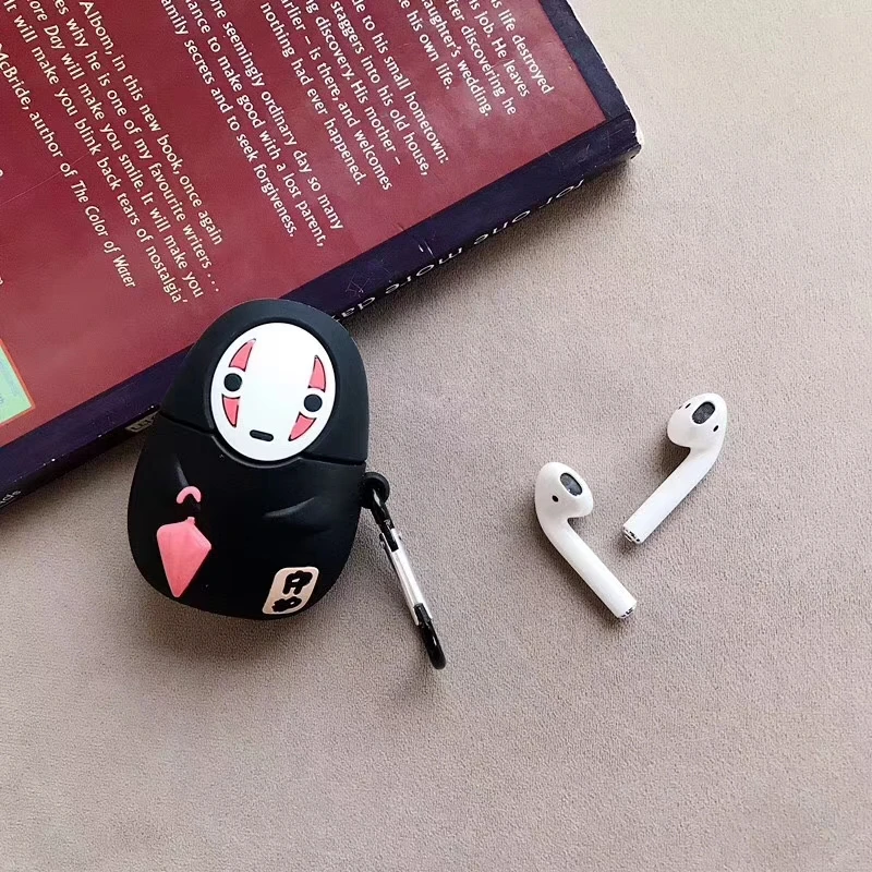 Spirited Away Japanese Anime Kaonashi Bluetooth Wireless EarphoneNo Face Man Faceless Earphone Cases For Apple Airpods 1 2 case