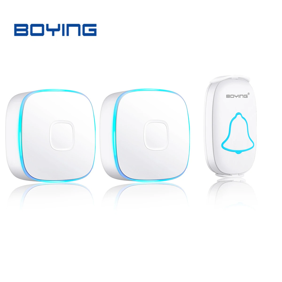 

Wireless Waterproof Long-distance Call Communication Smart Doorbell One Doorbell-Two Hosts US Plug BOYING A808 1-2