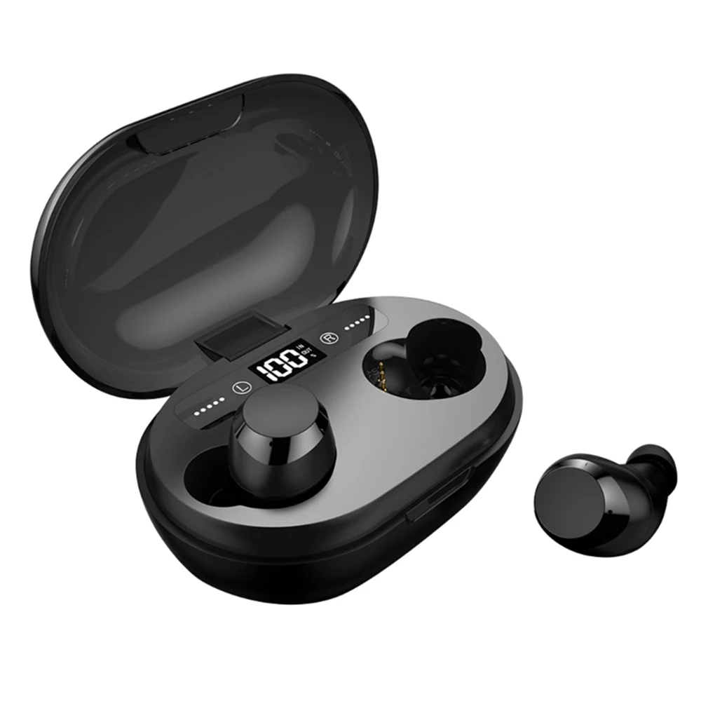 TWS C8S бинауральные Bluetooth 5,0 наушники сенсорное управление беспроводные наушники 8H время воспроизведения Водонепроницаемая гарнитура с шумоподавлением - Цвет: Black