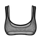 Женский прозрачный сетчатый мини-топ, прозрачный укороченный топ с широкими бретелями и глубоким U-образным вырезом, Клубная одежда для взрослых, на лето