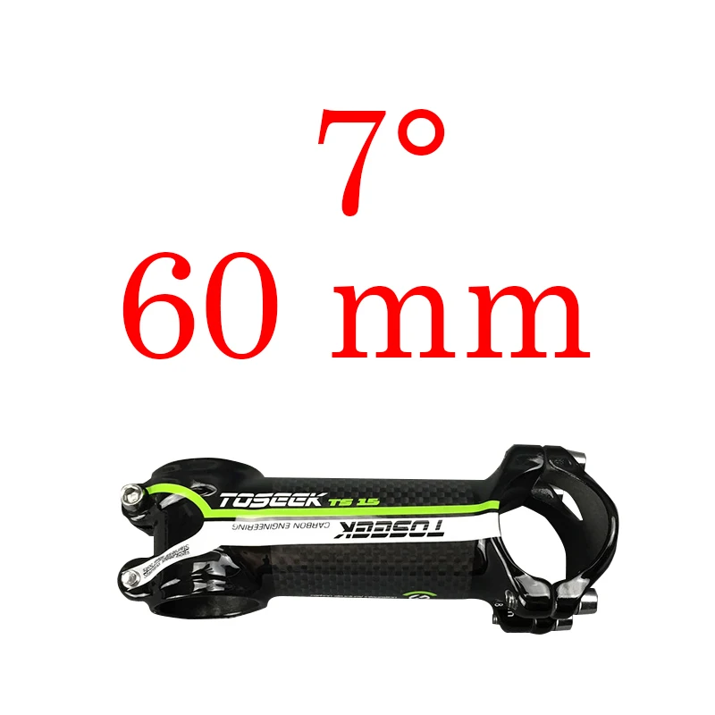 Green 60mm Toseek велосипед стержень супер светильник 102 г! Угол 7 длина 70 мм-110 мм Высококачественный углеродный алюминиевый стержень красный синий зеленый желтый Глянец - Цвет: Green 60mm