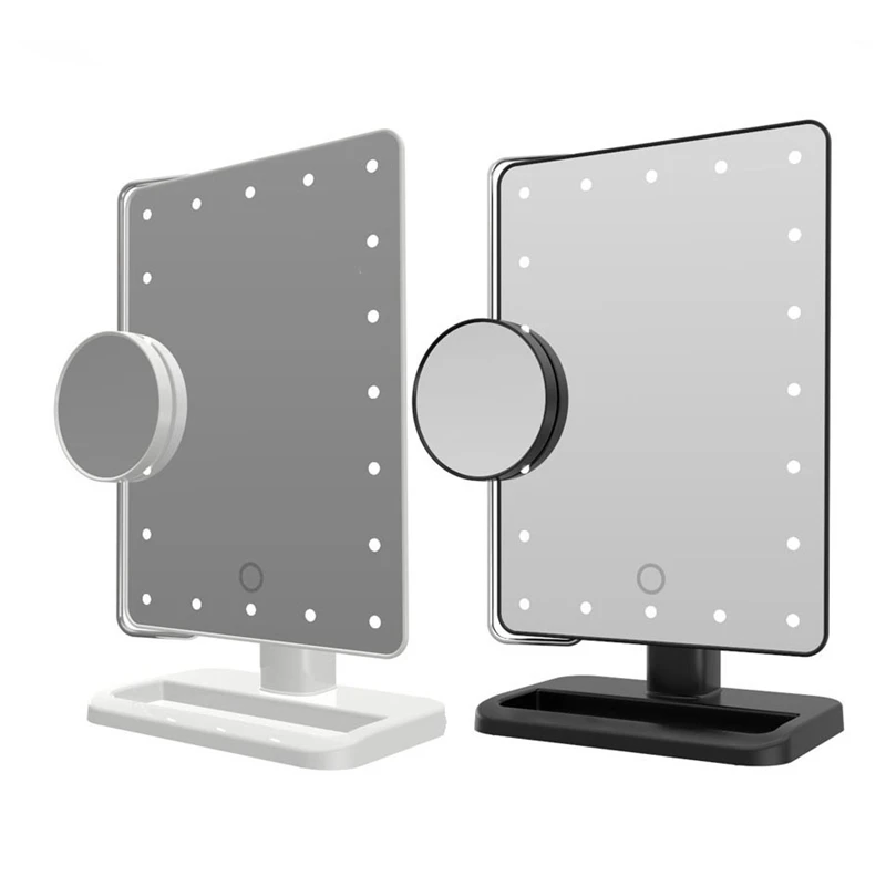

10X Magnification Detail Mirror Lighted Makeup Dressing Table Mirror with 20 LED Light Tabletops Cosmetic Mirror