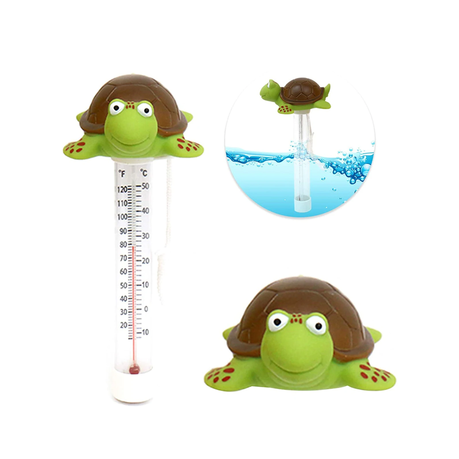 Cartoon Swimming Pool Floating Thermometer Cute Turtle Shape Handheld Bath Thermometers For Spa Pools |