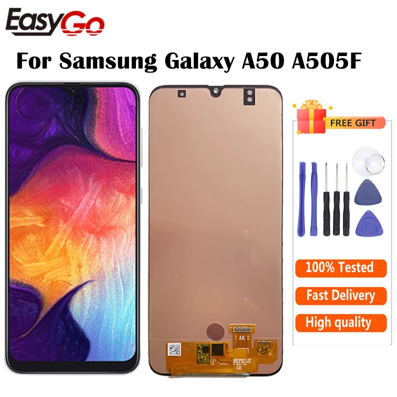 samsung a50 дисплей A505F/DS A505F A505FD A505A ЖК с кодирующий преобразователь сенсорного экрана