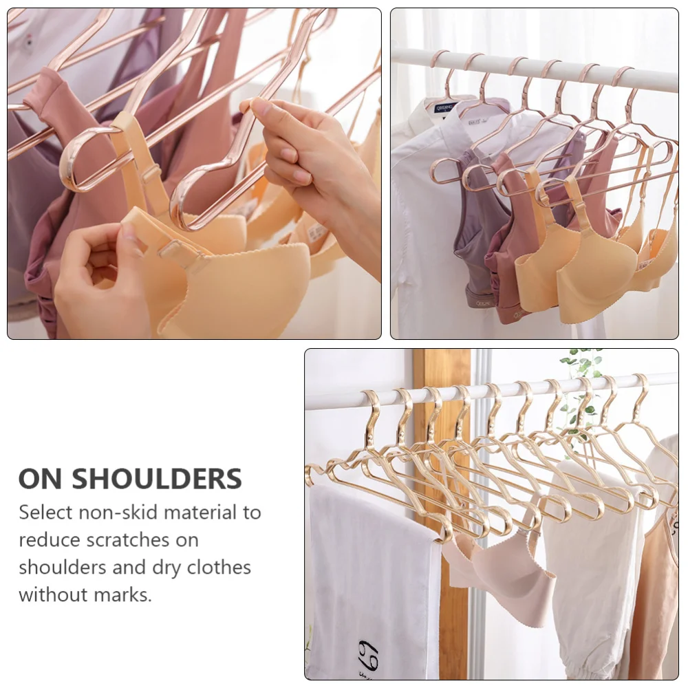 

1 Set 10 Pcs Clothing Hangers Coat Hangers Alloy Traceless Clothes Hangers