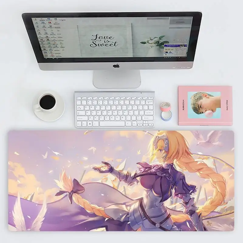 

fate Beautiful Anime Mouse Mat Desk Table Protect Game Office Work Mouse Mat pad X XL Non-slip Laptop Cushion