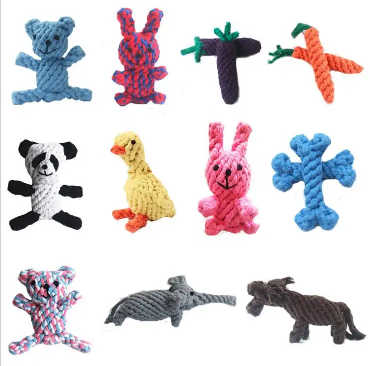 Игрушки для собак хлопковая веревка с животным дизайном игрушки устойчивые к