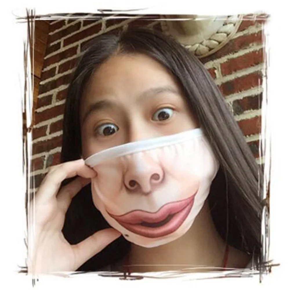 Face Mouth Muffle Mask Creative Unisex Woman Fun Anime Funny Expression Emotional Anti-Dust Warm Face Mask K919