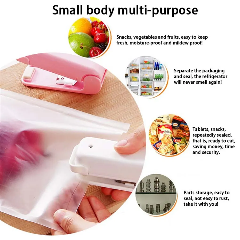 

Portable Hot Heating Sealer Plastic Storage Bag Mini Sealing Machine Hand Pressure Sticker Sealer Home Kitchen Accessories