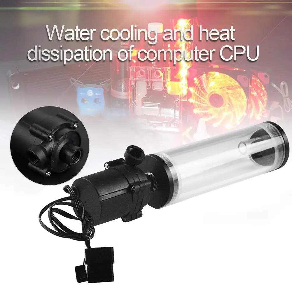 

For CPU G1/4" Thread XHC8+160mm Cylinder Computer Water Tank 12V 19W PC Water Cooling SC600 Pump Radiator Waterblock Holder Kit