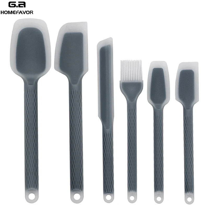 

6 Pcs Kitchenware Spatula Sets Cooking Tools Scraper Spoon Brush Soft Silicone Baking Cooking Accessories Kitchen Utensils