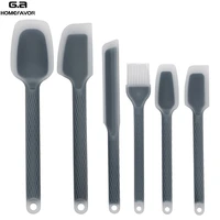 6 pcs kitchenware spatula sets cooking tools scraper spoon brush soft silicone baking cooking accessories kitchen utensils
