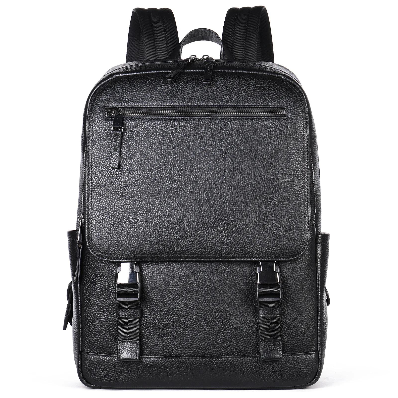 

Male Backpack Men's Luxury Business Laptop Pure Genuine Leather Backpack Black Softback Excellent Cowhide Leather Back Pack Bag