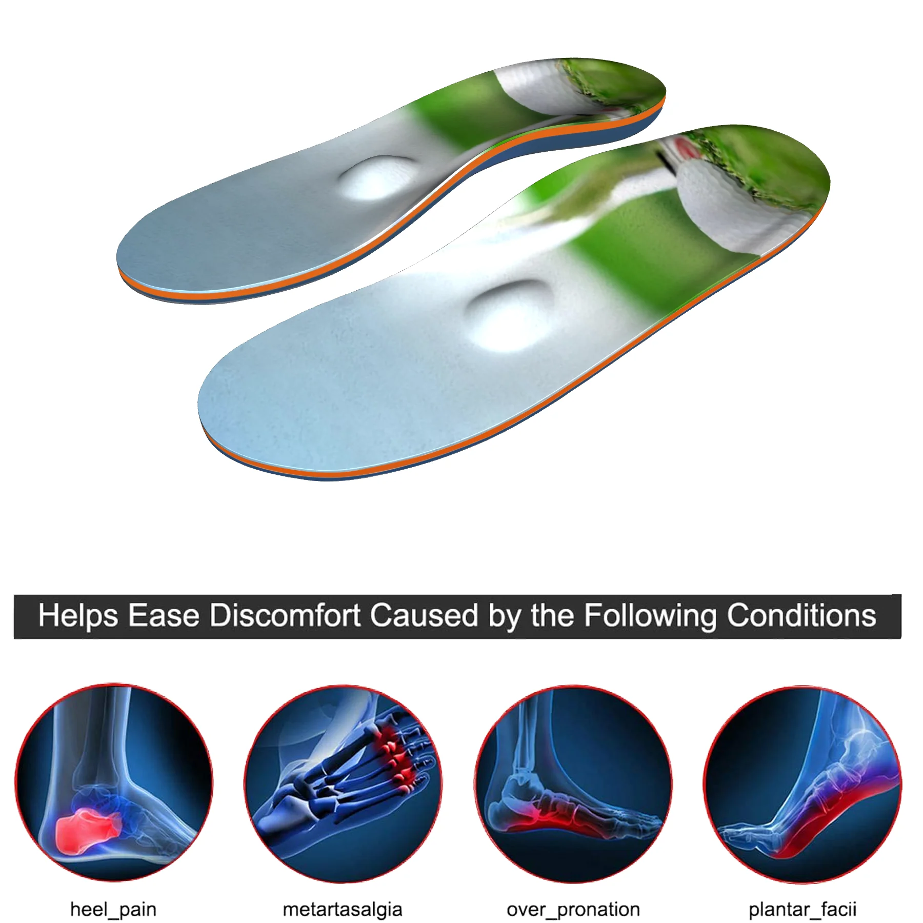 Flat Feet Orthotics Insoles Anti-slip Breathable Orthopedic Arch Support Simple Design Man Women Boots Pattern Sneakers Runnning