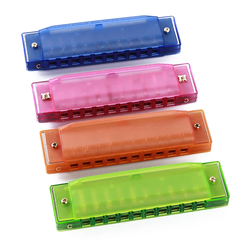 

Baby Toy Multicolor Translucent Children's Harmonica 10-hole Harmonica Beginner Harmonica For Kids Kids Music Gift