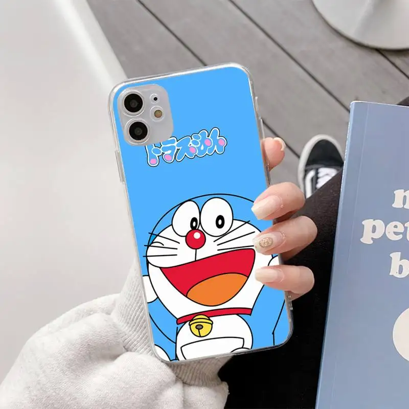 

Lovely Doraemon Phone Case For Iphone11 12 Pro Max SE 2020 6s 7 8 Plus X Xs Max Xr Transparent Soft Silicone Cover