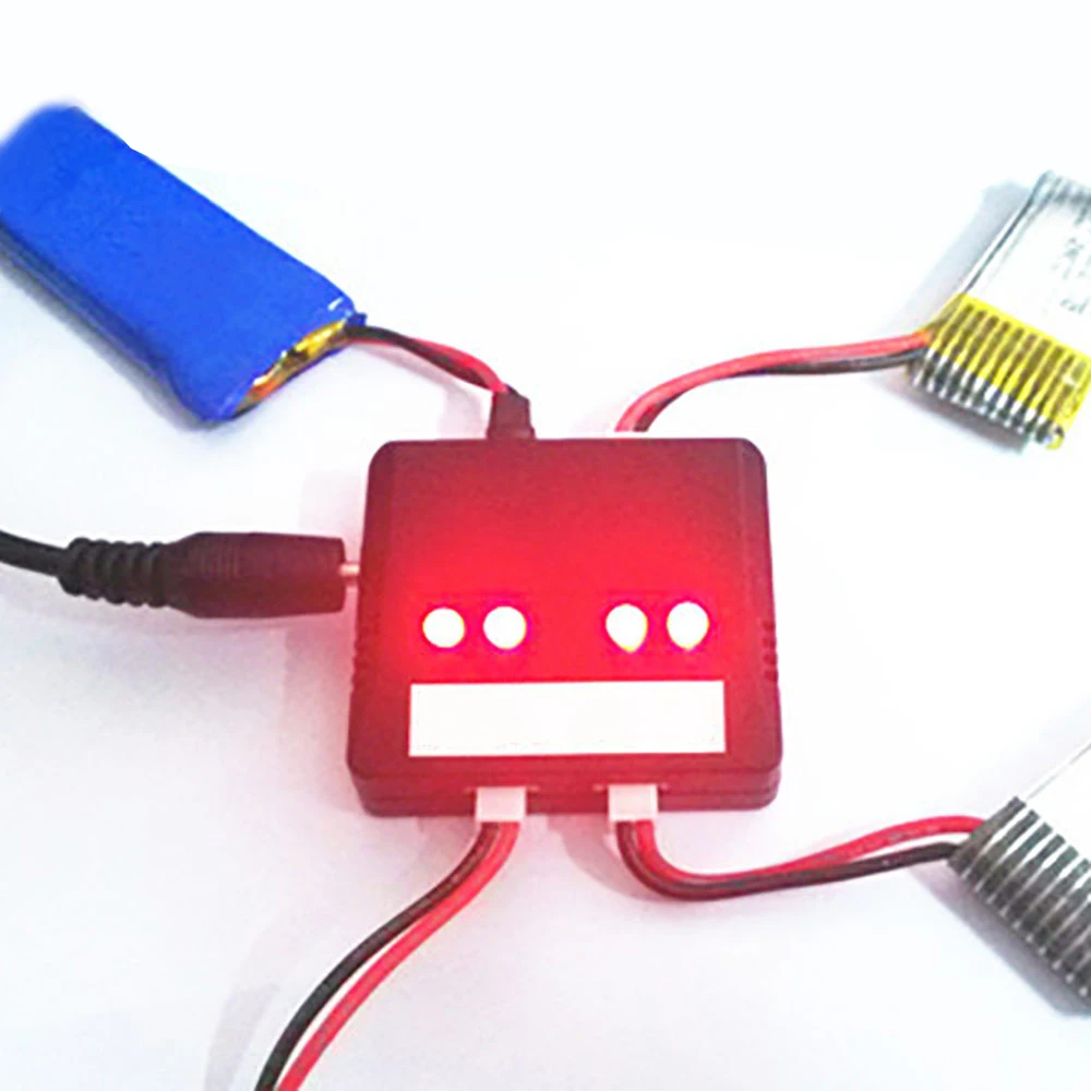 RC игрушки аксессуары 4 в 1 зарядное устройство Дрон 3 7 V Lipo батарея вертолет для