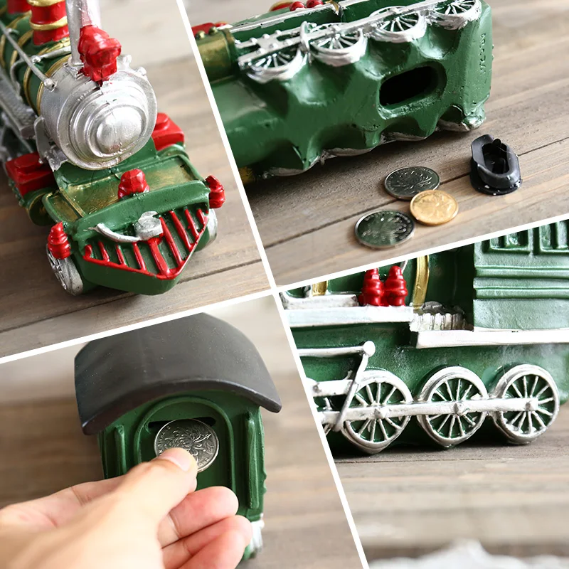 Креативная модель поезда в стиле ретро украшение для монет прикроватного