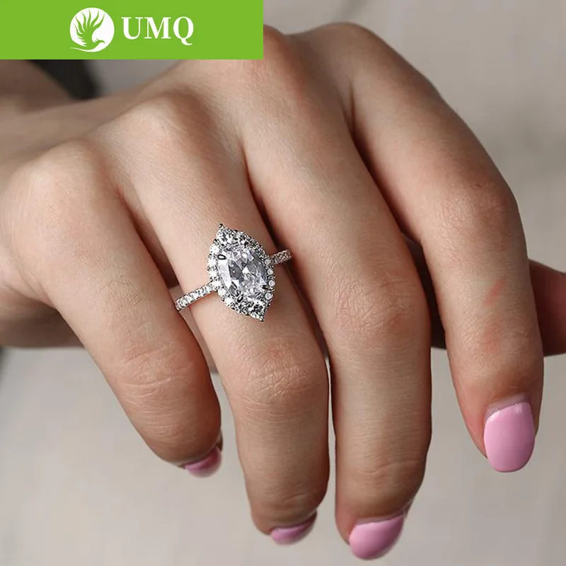 

UMQ New S925 Sterling Silver Ring Woman Luxury High Carbon Diamond Super Flash Jewelry Party Fashion Accessories