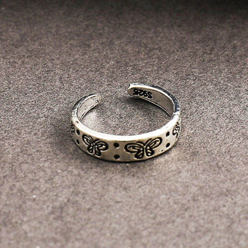 

New Creative Vintage Butterfly Rings For Women Men Bohemian Delicate Handmade Carved Ring Engagement Wedding Jewelry Gift Sets