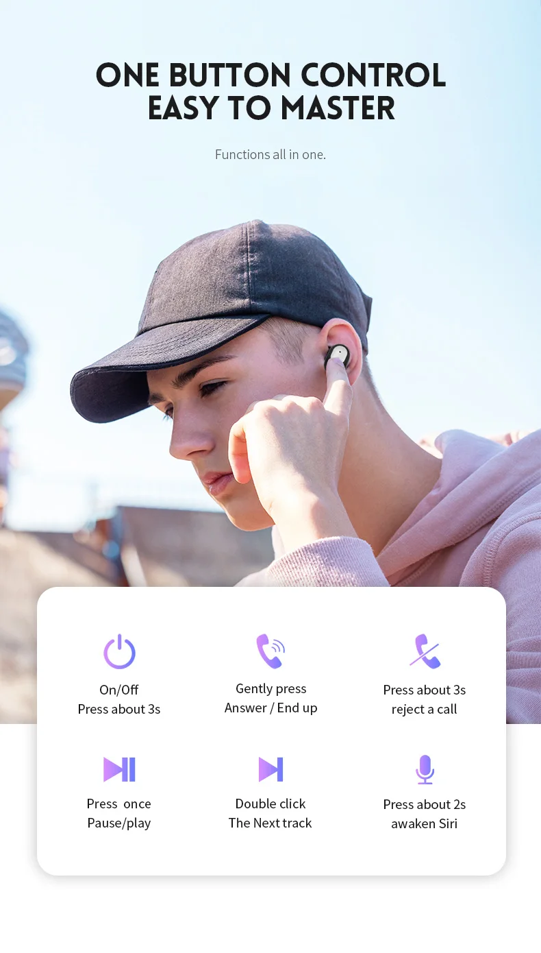 Q2 TWS Наушники Беспроводные Мини Bluetooth 5,0 Handsfree спортивные наушники игровая гарнитура HiFi с быстрой зарядкой чехол для смартфона