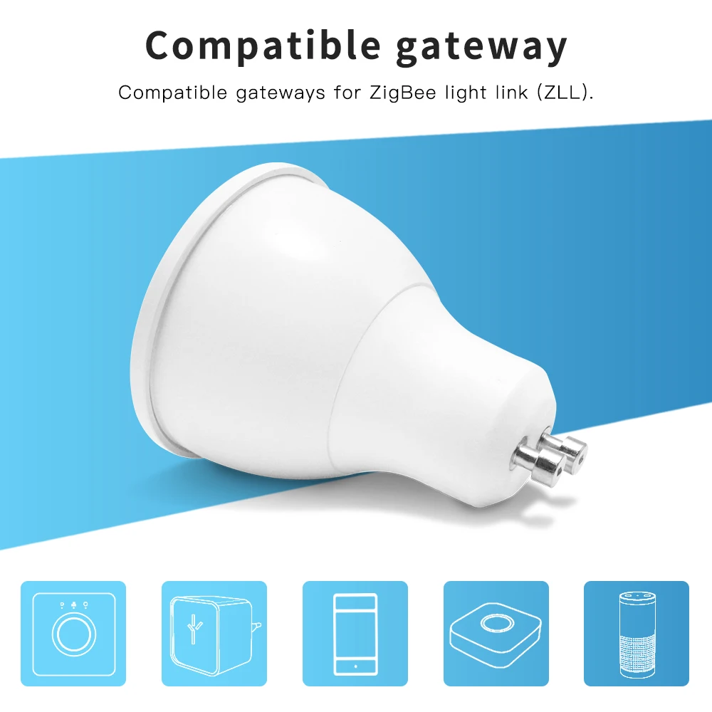 G светодиодный OPTO RGBCCT GU10 MR16 ZIGBEE ZLL RGB & двойной белый Цвет Светодиодный прожектор