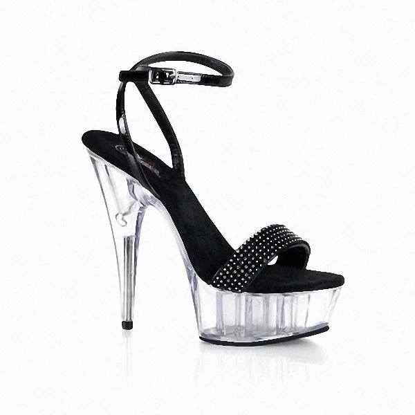

High heel diamond wedding shoes Suede Sandals waterproof platform 15cm thin high heel diamond SANDALS