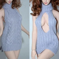 16 female knitting sweater dress open chestnormal for 12 figure body action figure toy