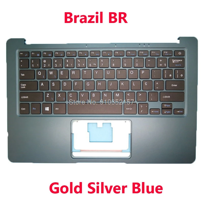 br para Multilaser br sem Touchpad Portátil Ouro Azul Prata Palmrest & Teclado Pc205 Ml-cn01 Pc206 Pc207 Pc224 Brasil