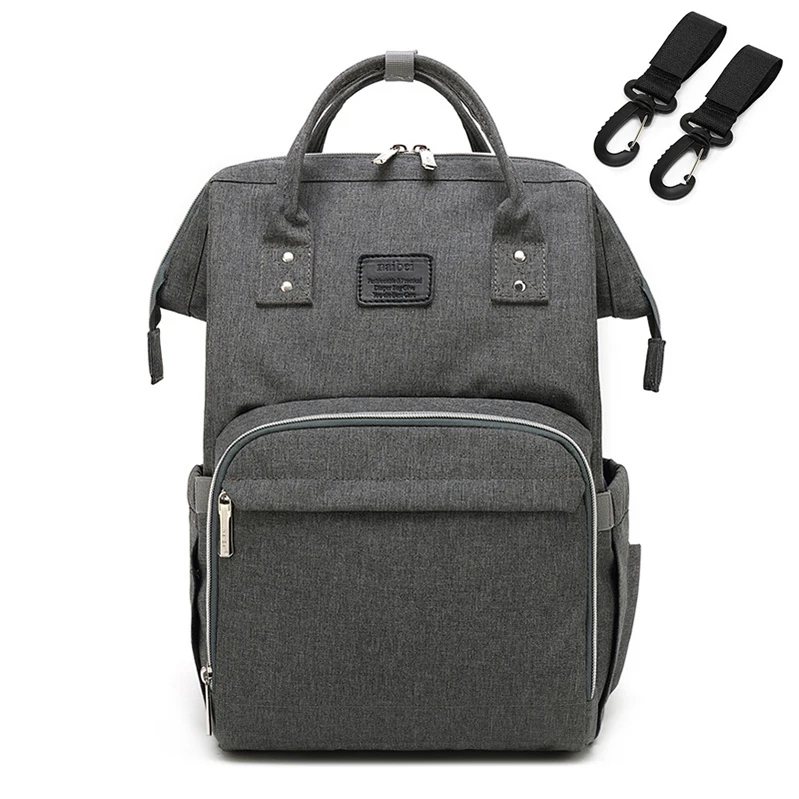 Dark gray Рюкзак для подгузников, сумка для мам, Большая вместительная сумка для мам и детей, многофункциональные водонепроницаемые уличные дорожные сумки для подгузников для ухода за ребенком - Цвет: Dark gray