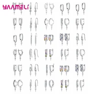 new design shinning crystal 1 pair 925 sterling silver diy earring findings clasps hooks fittings making accessories jewelry