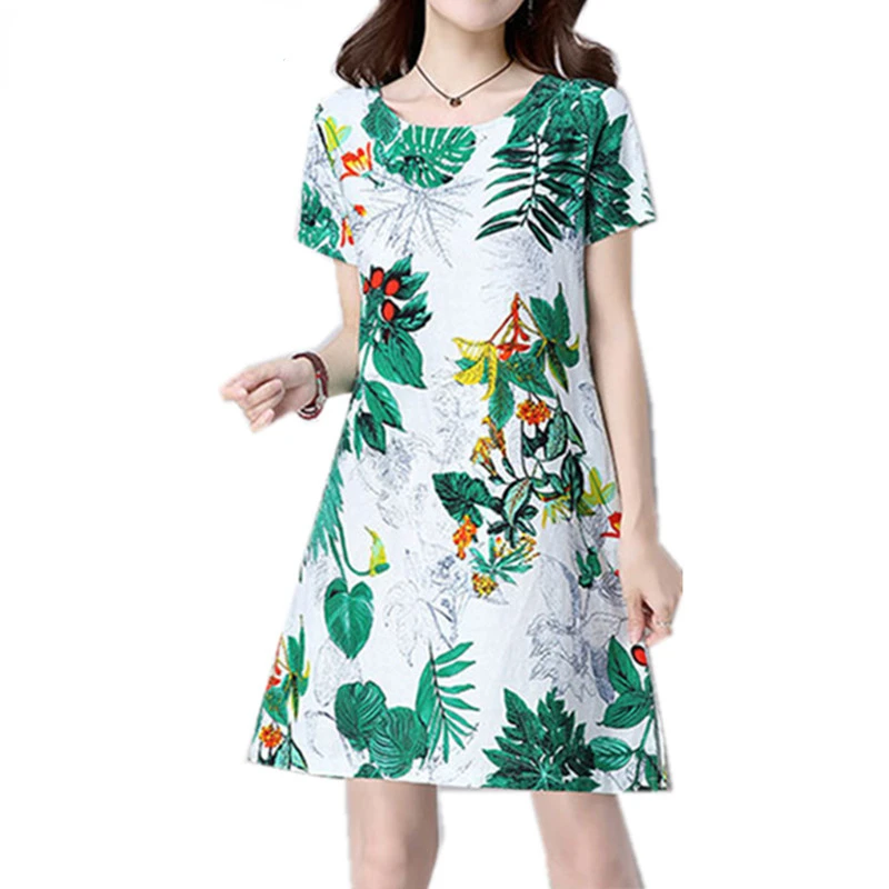 

Floral Dress Lady Elegant Dresses Summer Dress 2021 Robe Longue Femme Ete Casual Dresses Plus Size Women Clothing