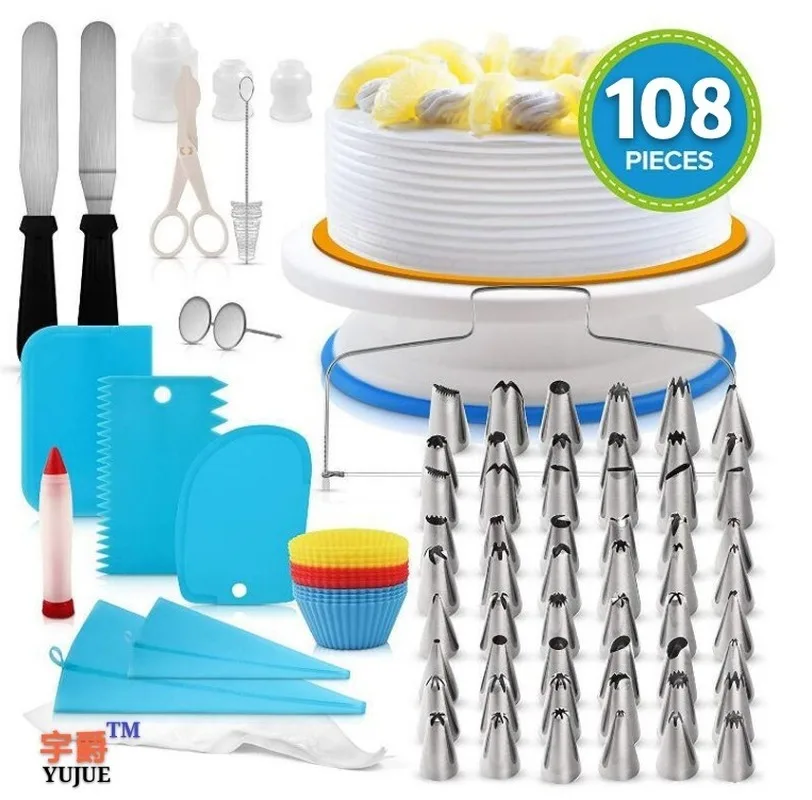 108 шт. Многофункциональный комплект для украшения торта поворотного стола