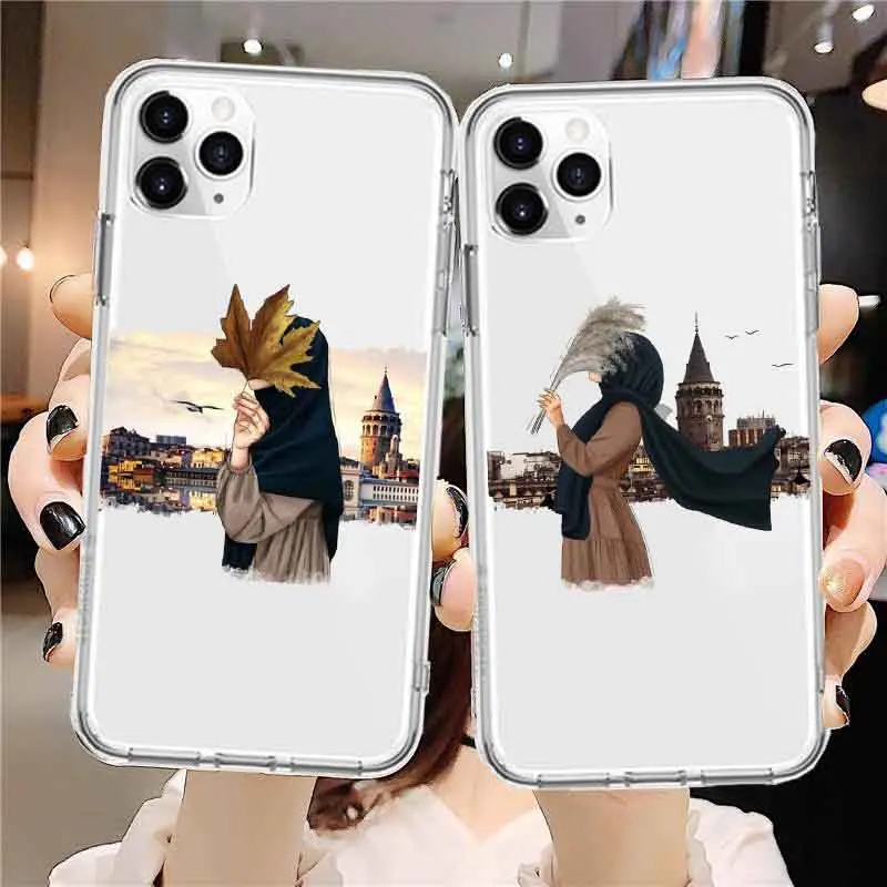Модный чехол для телефона из ТПУ с арабской и мусульманской девушкой iphone 12mini 12 pro