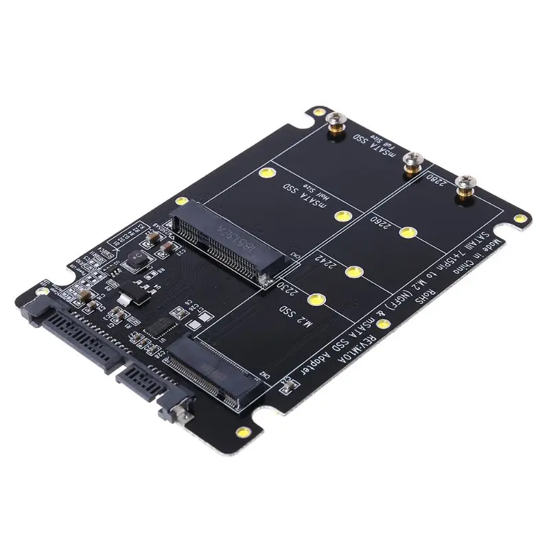 2 в 1 NGFF M.2 B + M Ключ Mini PCI-E или mSATA SSD SATA III адаптер карты для полный Msata SSD/2230/2242/2260/22x80 M2 |