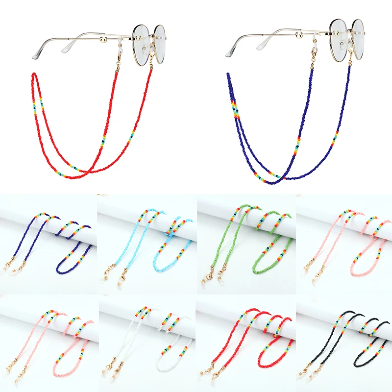 

2021 Sunglasses Masking Chains For Women Acrylic Beads Crystal Eyeglasses Chains 2021 New Fashion Jewelry Multifunctional Chain