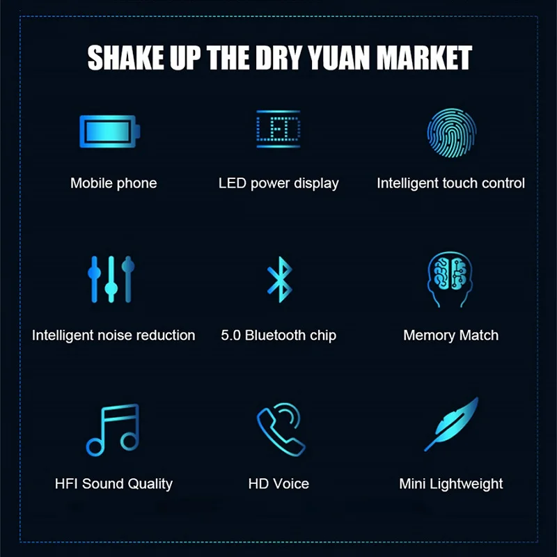 8D стерео сенсорное управление 5 0 TWS Bluetooth наушники беспроводные для 2000 mAh Auriculares