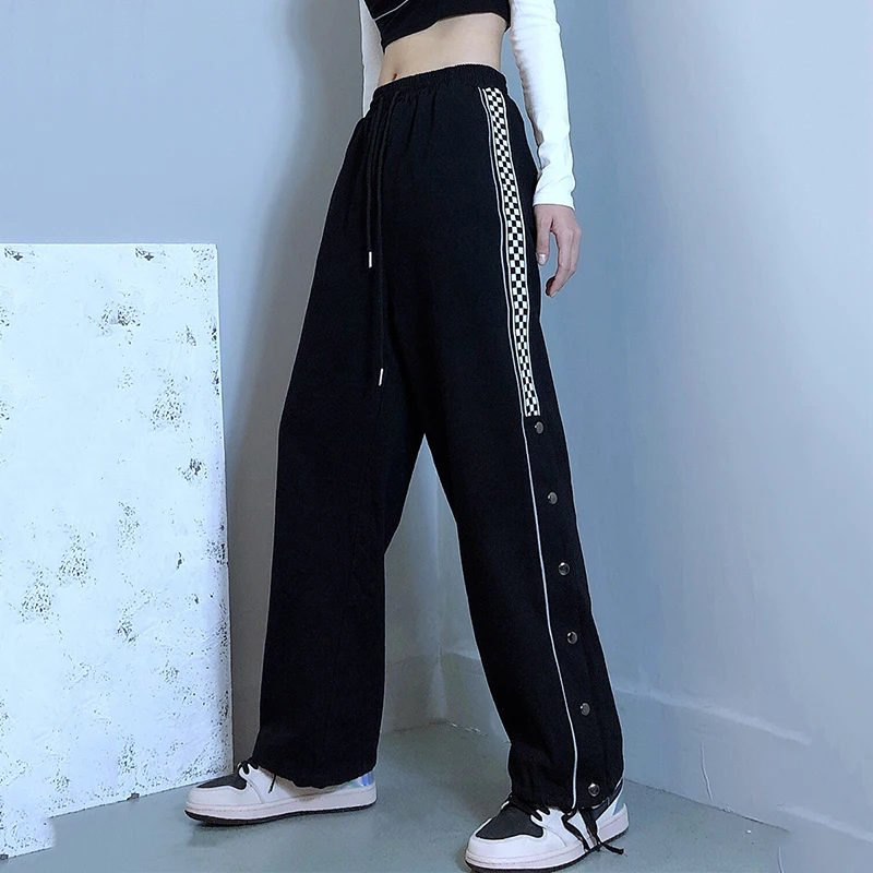 

HWLZLTZHT Straight pants Teenage girl Loose Students Japanese Harajuku Cute Soft sister Tooling Style Wild Casual Nine pants