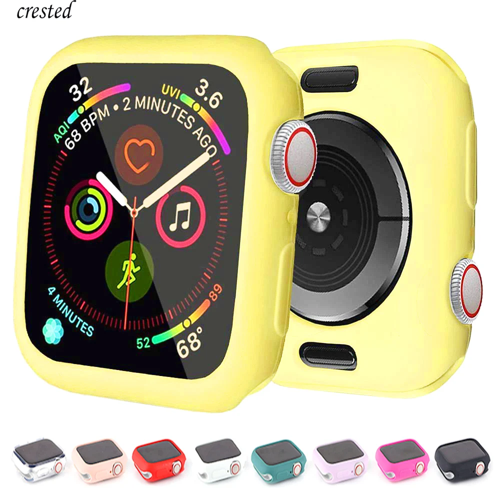 Cover For Apple Watch case 44mm 40mm iWatch case 42mm 38mm Accessories Silicone Bumper Protector Apple watch series SE 3 4 5 6