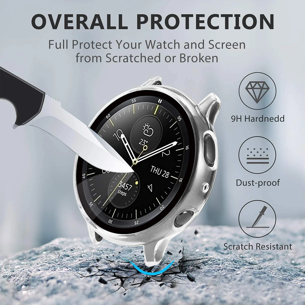 Прозрачный чехол для Samsung Galaxy Watch Active 2 Active2 40 мм 44 защитный со стеклом защитная