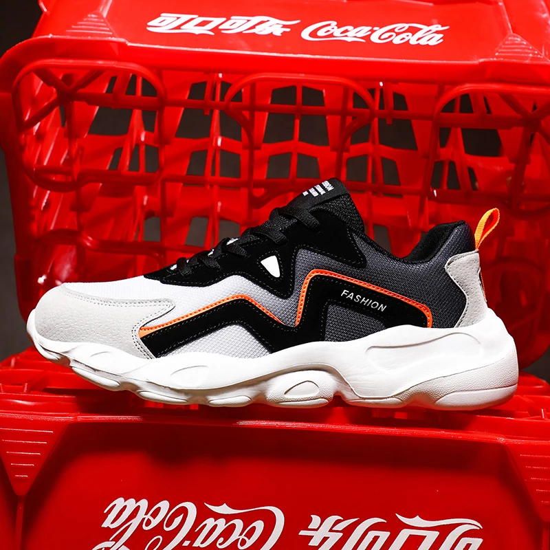 

Men's Running Shoes Thick Sole Elastic Shoes Soft and Elegant Summer Knitted Sports Outdoor White Walking Shoes