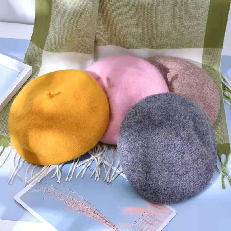 

Painter's Hat Wool Beret French Style Winter Fashion All-Match Warmth Soft Retro Flat Top Unisex Hip Hop Loose Charming Hat