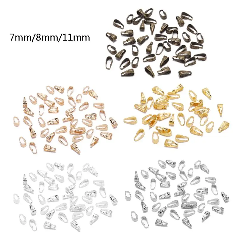 

100Pcs Beads Pinch Clip Clasp Bail Hooks Necklace Pendant Clasps Jewelry Making