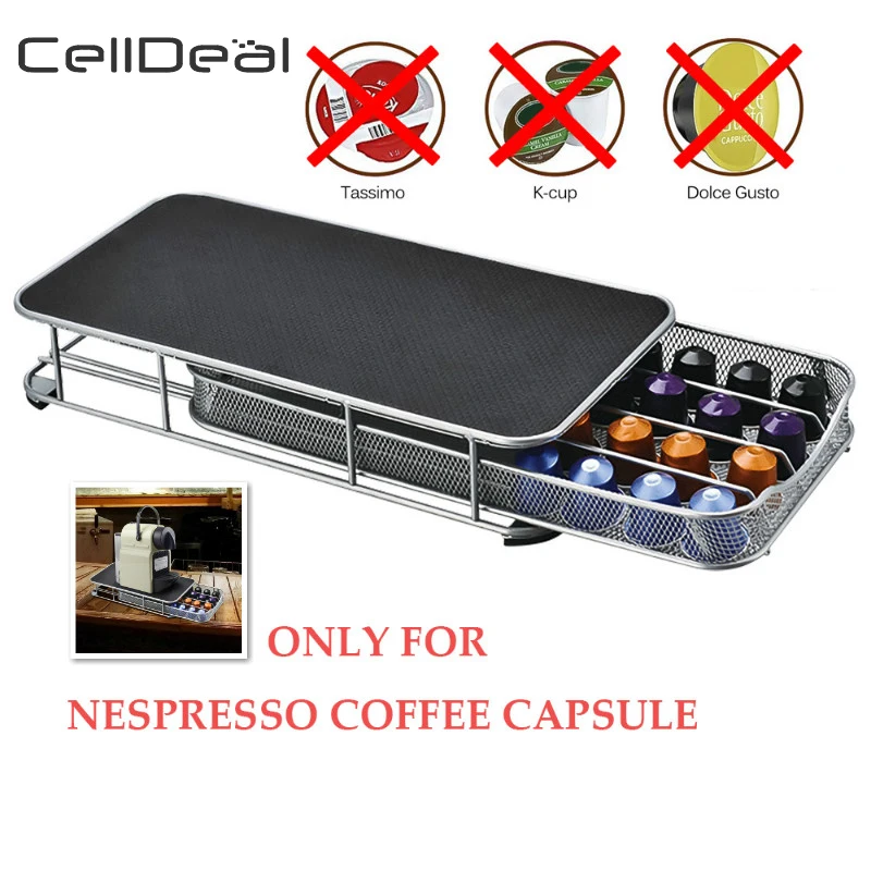 Держатель для кофейных капсул CellDeal выдвижная подставка 40 Nespresso из нержавеющей