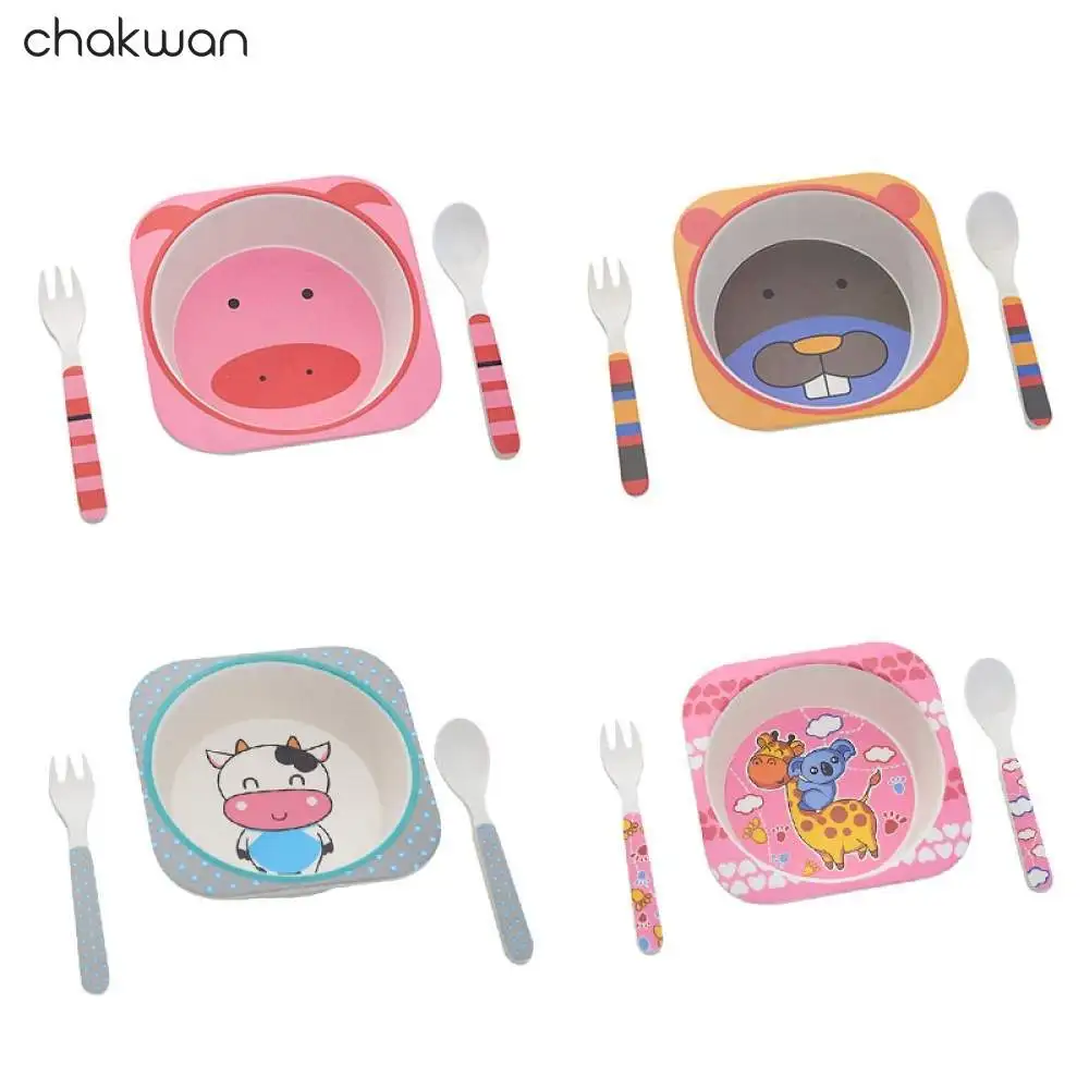 Милый детский набор посуды с изображением животных из мультфильма меламиновая